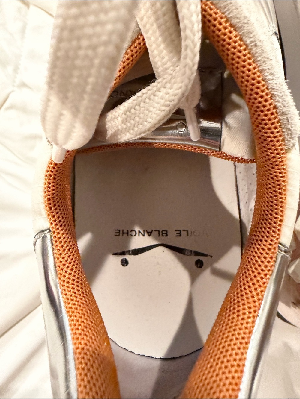Voile Blanche Sneakers White Silver Pink Studded Heel Women’s - Picture 4 of 6
